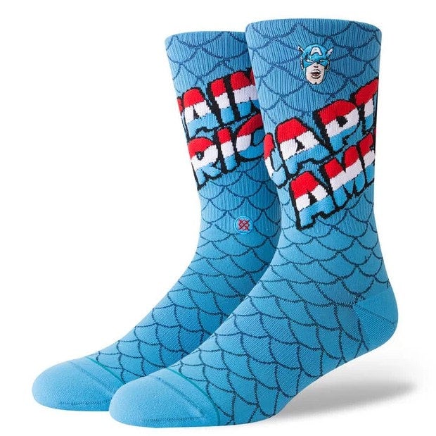 Just Geek - Official Marvel Captain America Black/Blue Socks